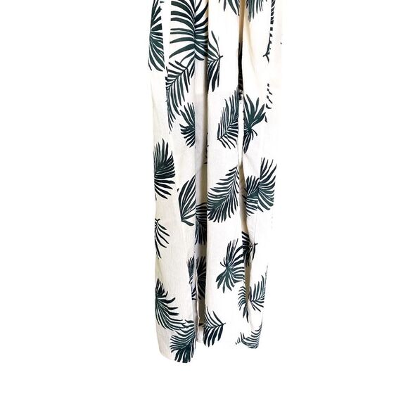 Vici Dolls Cream Green Palm Print High Neck Side Slit Resort Maxi Dress Small - Picture 6 of 6